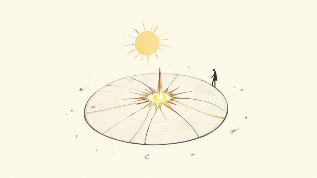 A person's hands holding a smartphone with the Life Purpose App open, displaying a numerology chart.