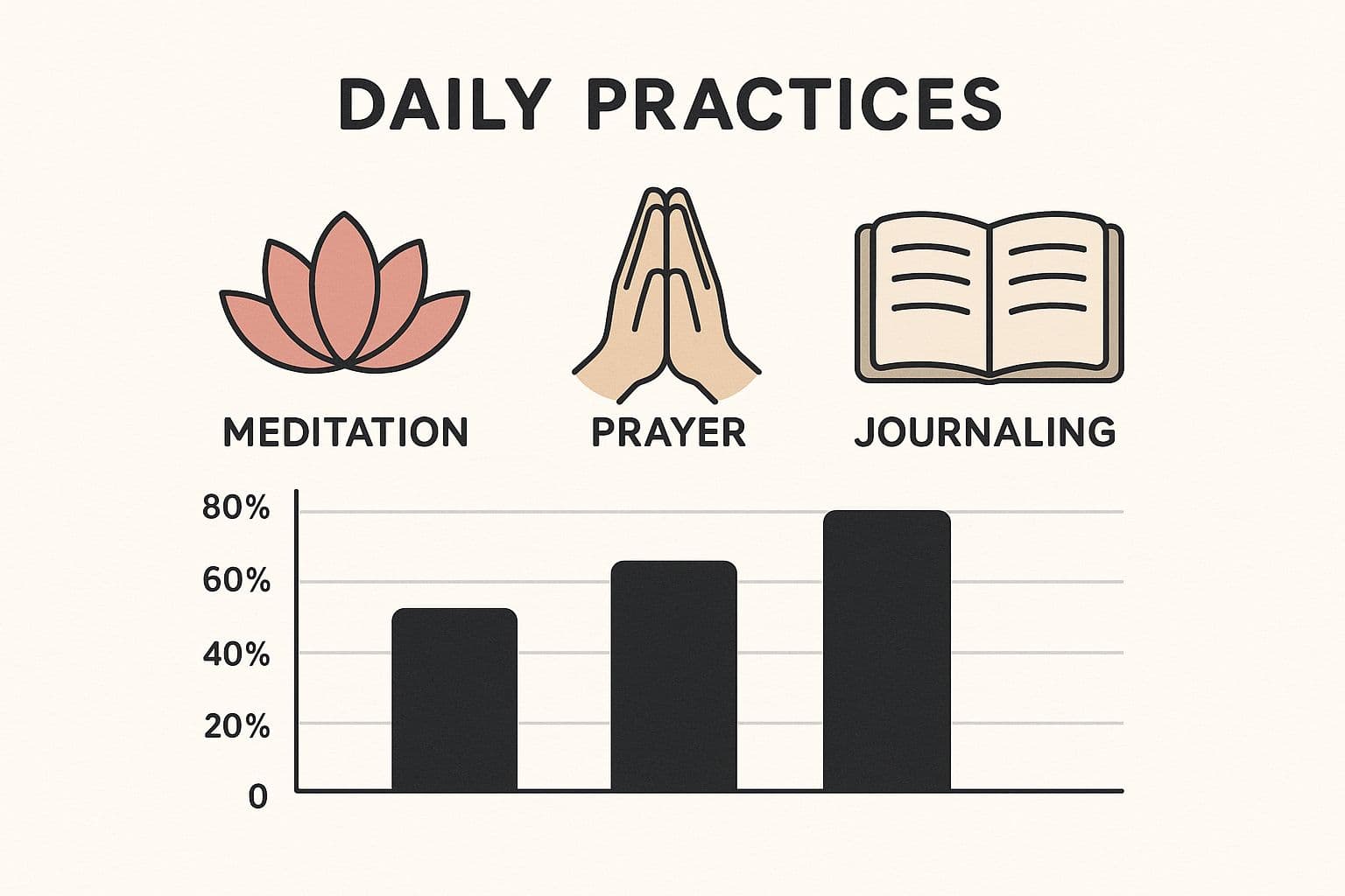 Infographic: meditation, prayer, journaling