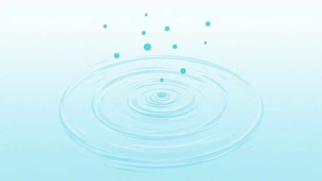 A serene image of ripples in water, symbolizing the interconnectedness of energy.