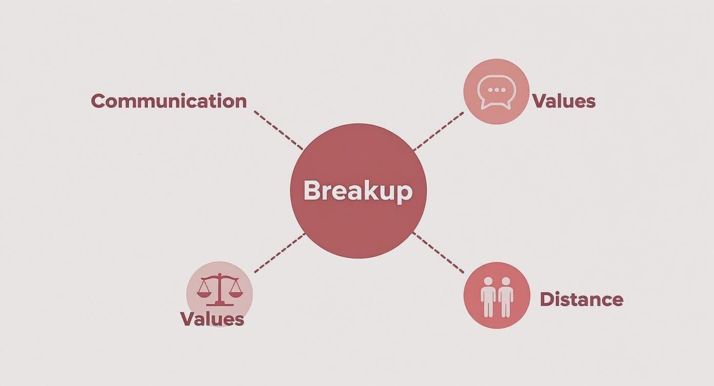 Infographic about why do relationships fail