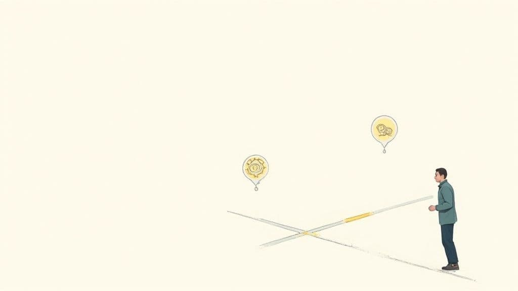 A person standing at a crossroads, looking thoughtful and contemplative.