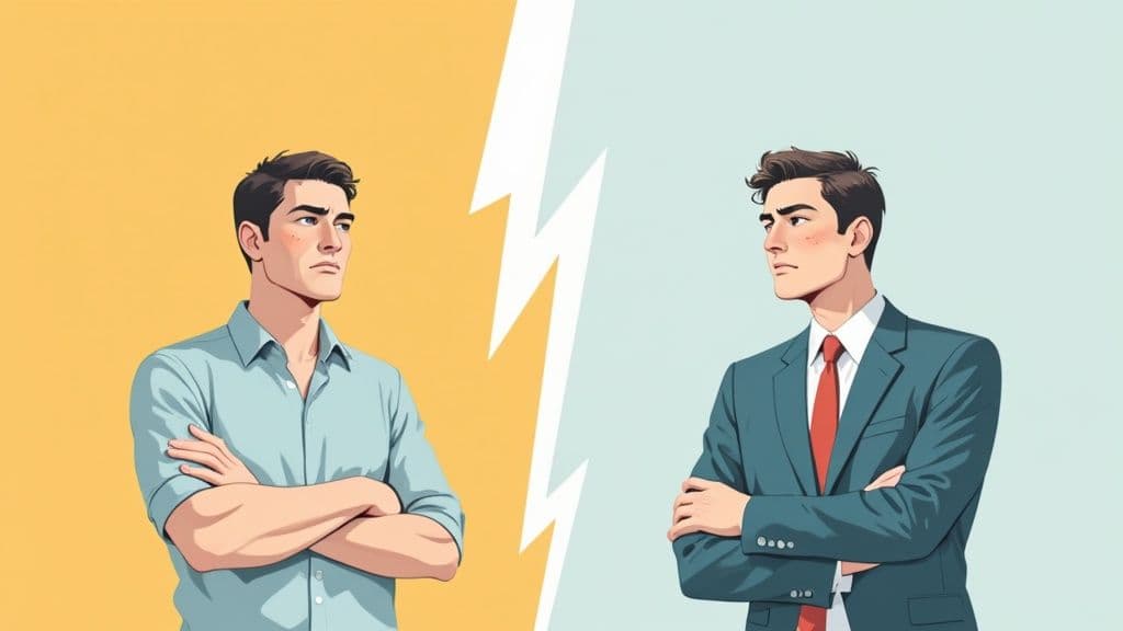 A couple looking thoughtful and serious, representing a moment of conflict or reflection.