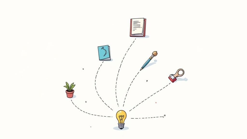 A person mapping out ideas and connections on a large piece of paper or whiteboard.