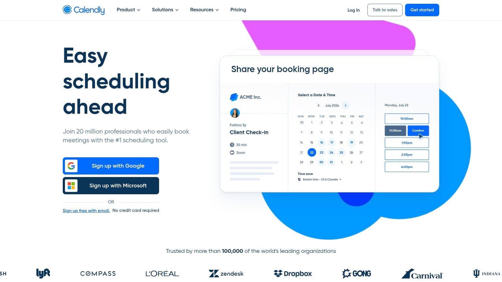Calendly's scheduling interface, which simplifies booking for both coaches and clients.