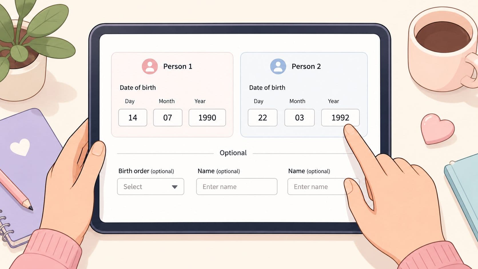 Screenshot from https://images.omev.example/calculators/birth-date-input-form.png