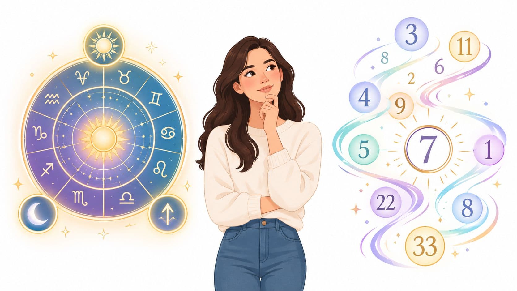 Cover Image for Birth Chart Personality: Astrology vs Numerology Guide