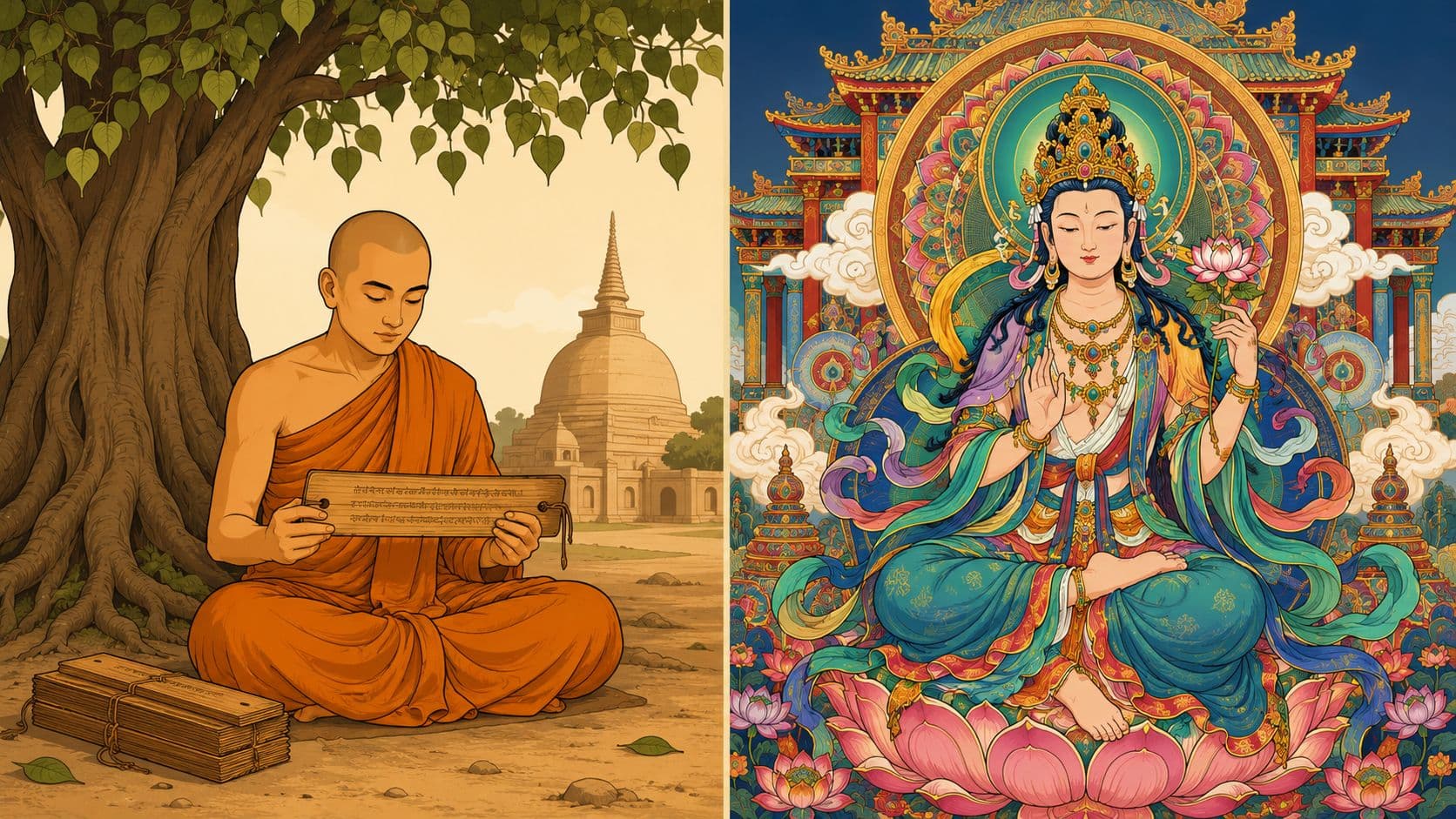 Cover Image for Difference Between Mahayana and Theravada: A Guide