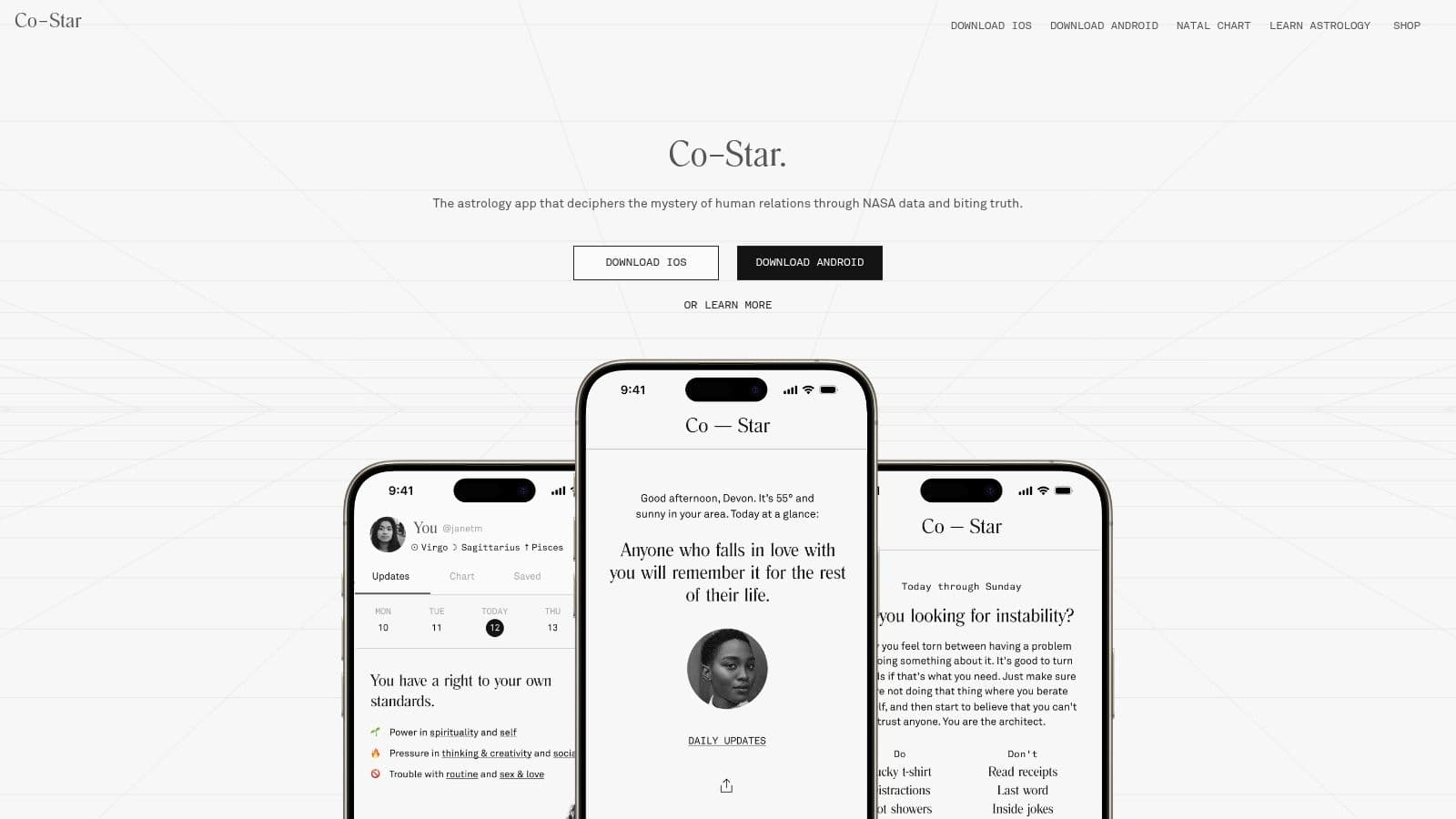 Co–Star Personalized Astrology