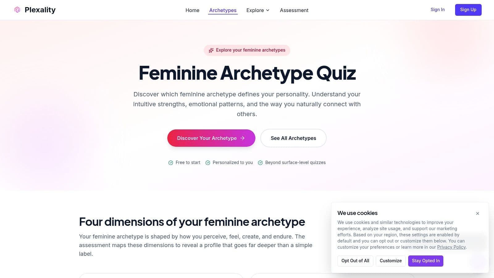 Plexality, Feminine Archetype Quiz